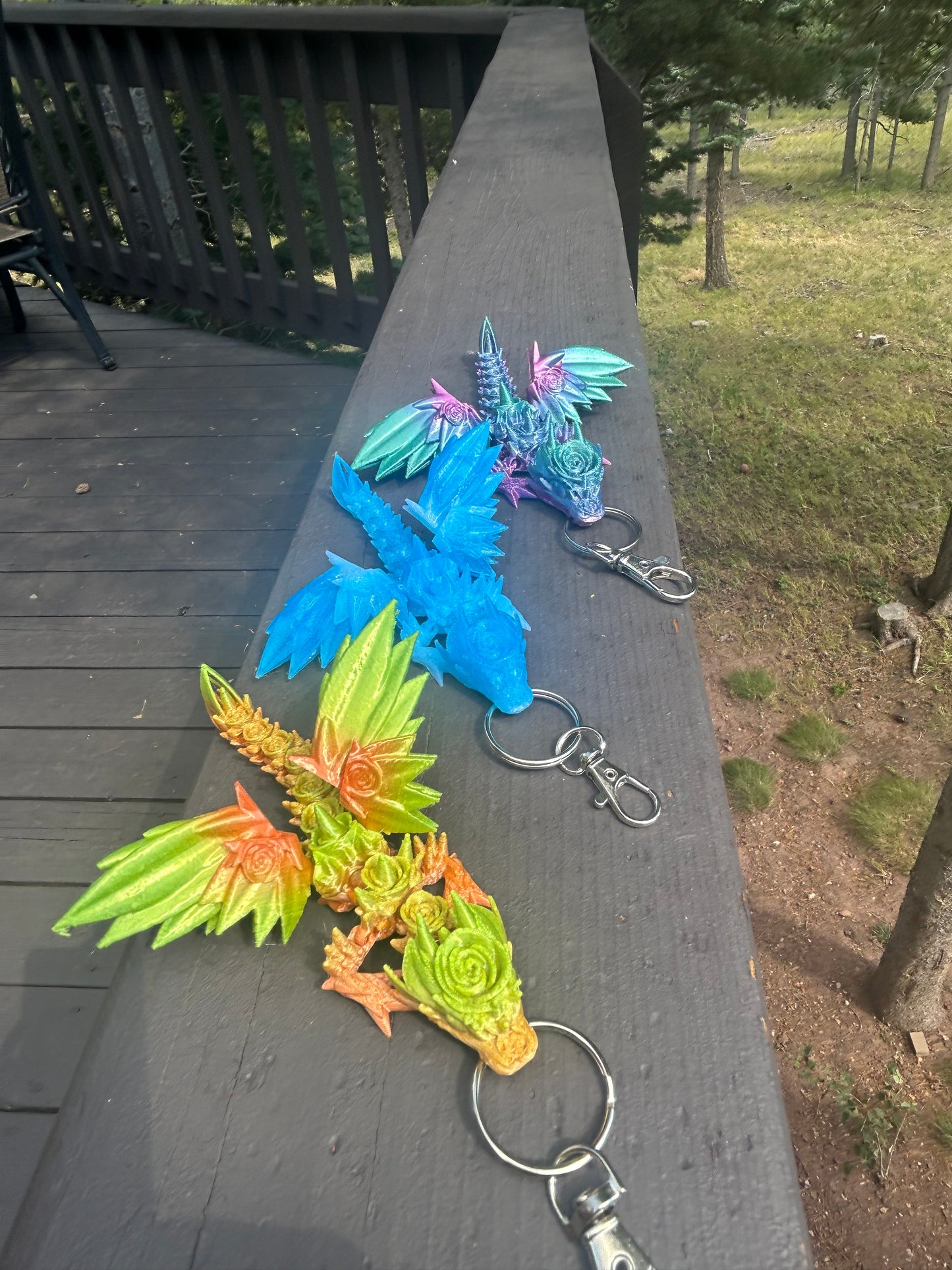 Rose Dragon Tadling Keychains