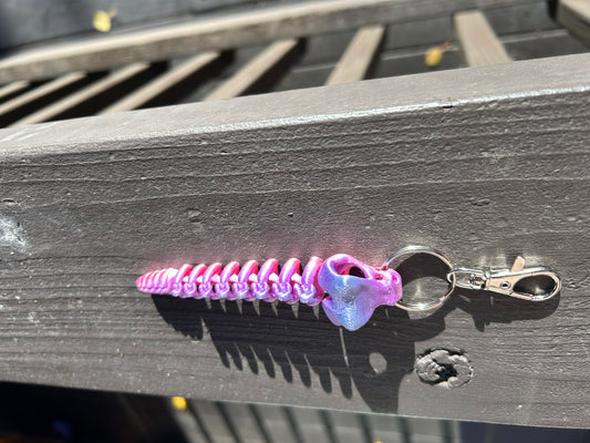 Rattlesnake Skeleton Keychains