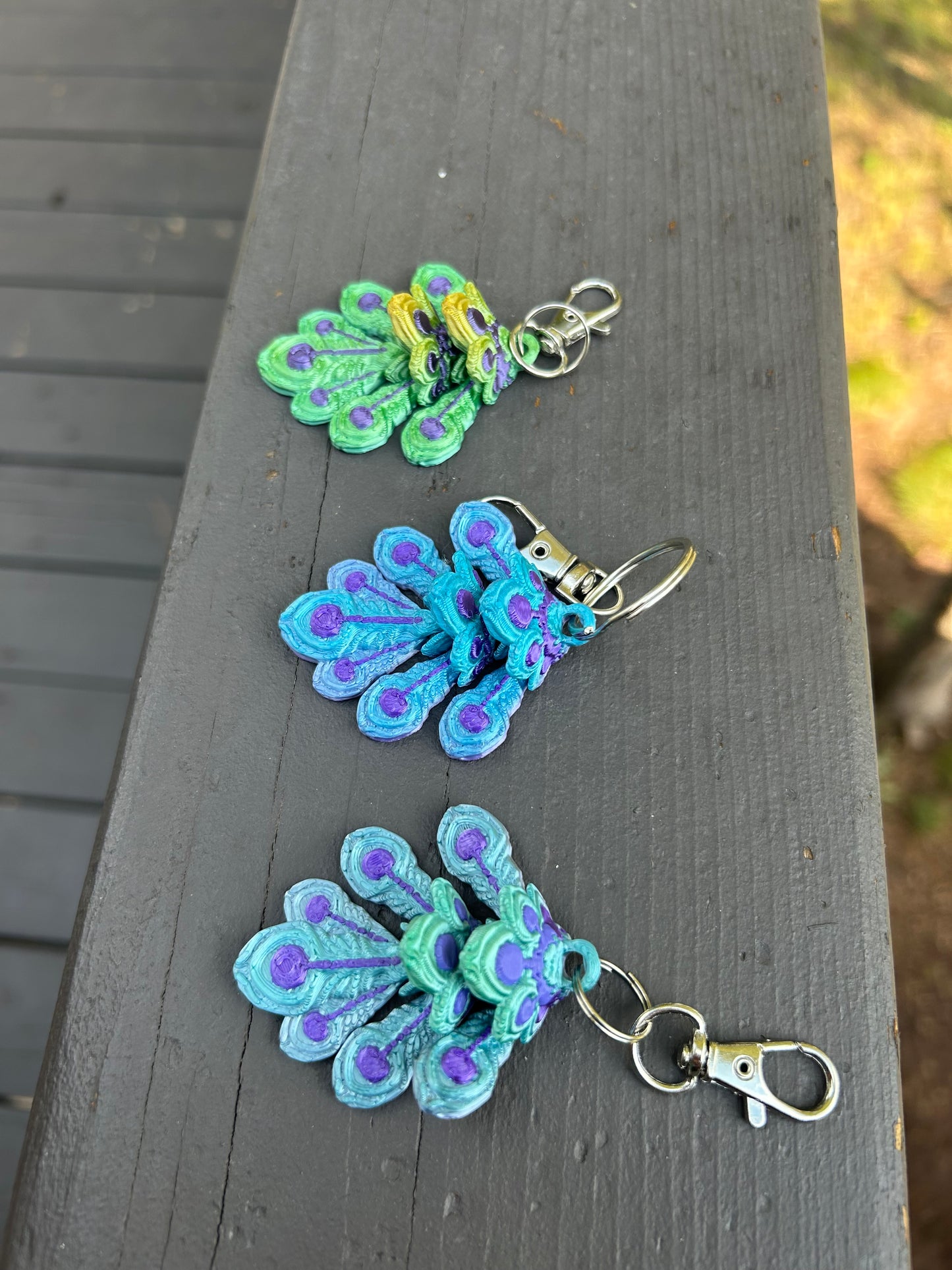 Peacock Feather Keychains
