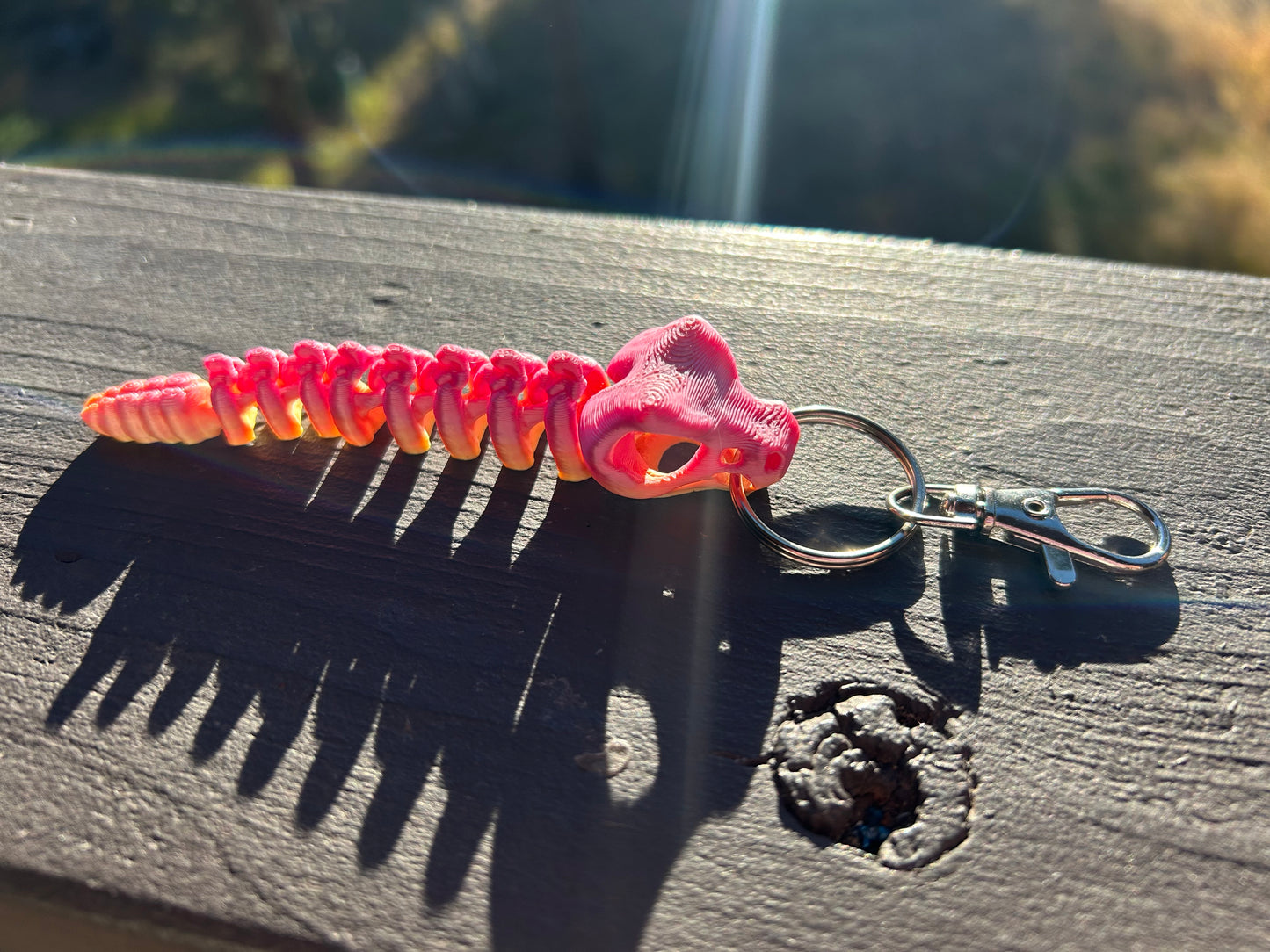 Rattlesnake Skeleton Keychains