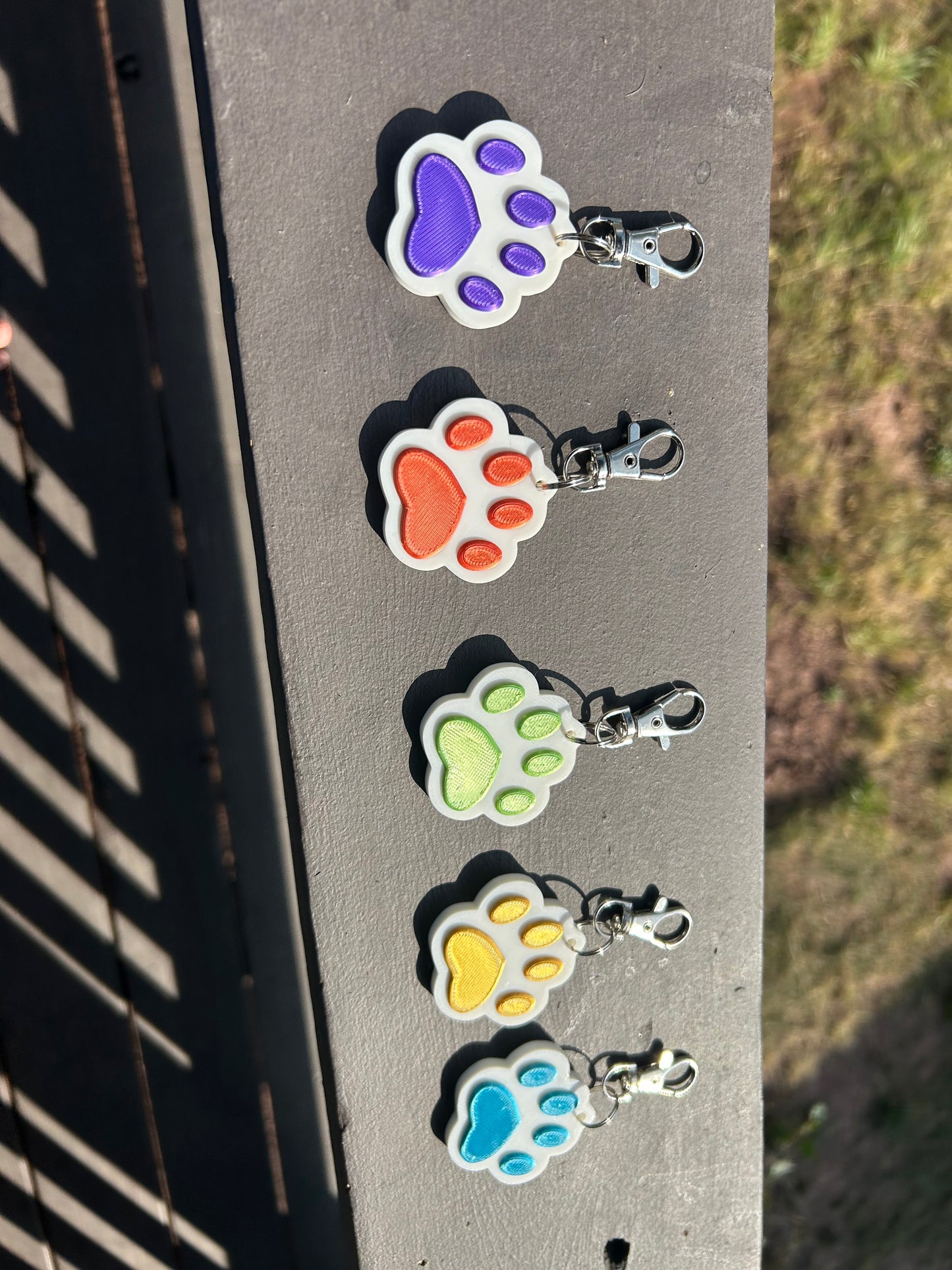 Large Pet Paw Keychains
