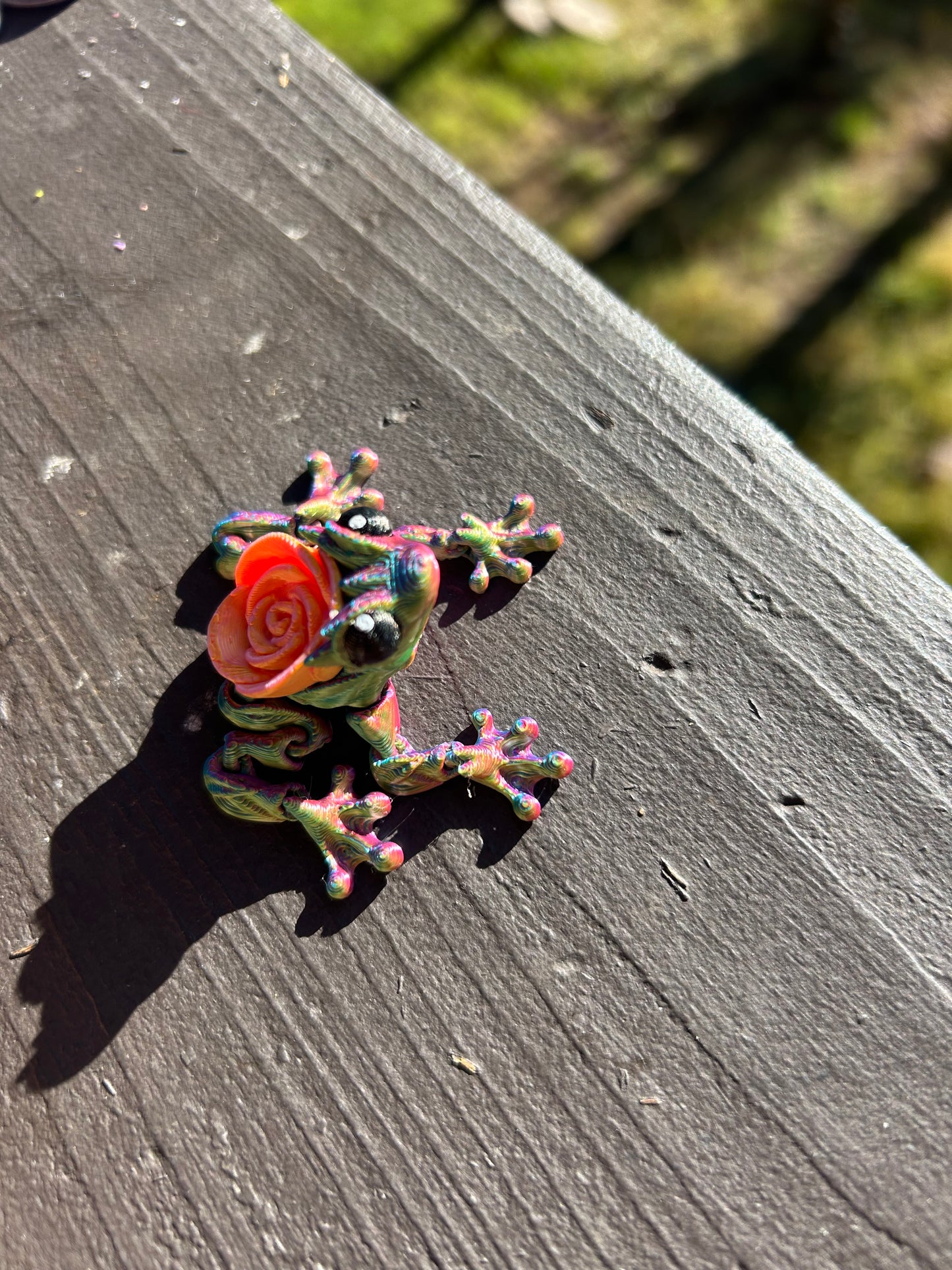 Tiny Rose Frog Magnet