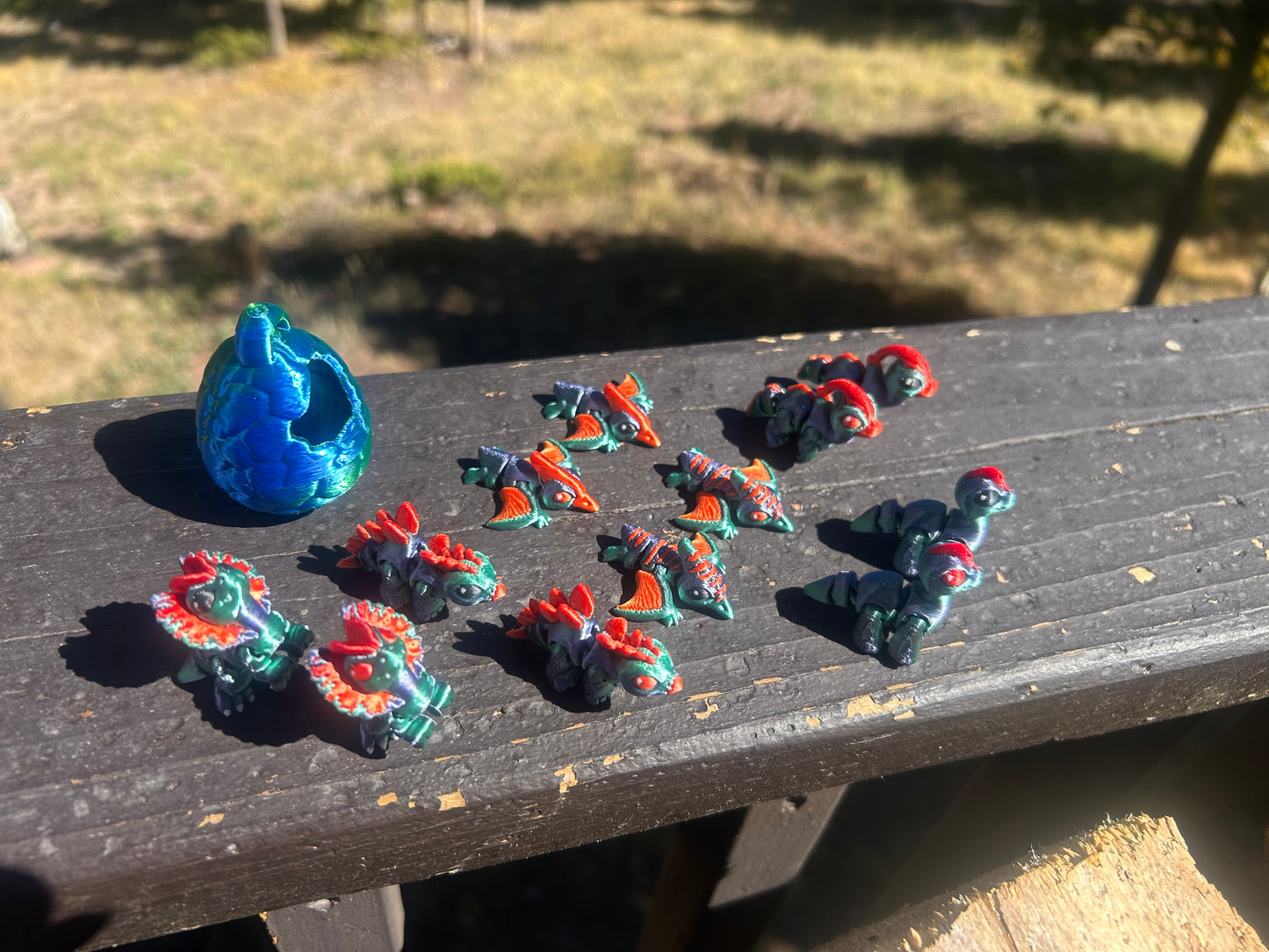 Tiny Dino Hatchlings with egg and Keychain