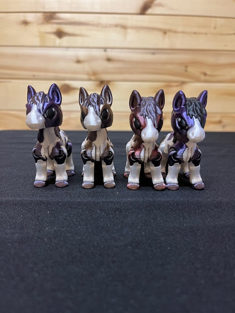 Tiny Dark Paint Horses